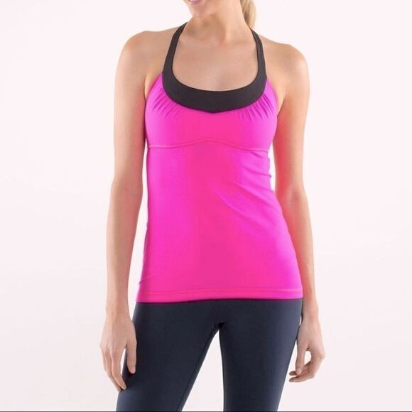 Lululemon Scoop Me Up Tank II Stripe raspberry hot pink Barbiecore tank top 4 - Picture 1 of 12